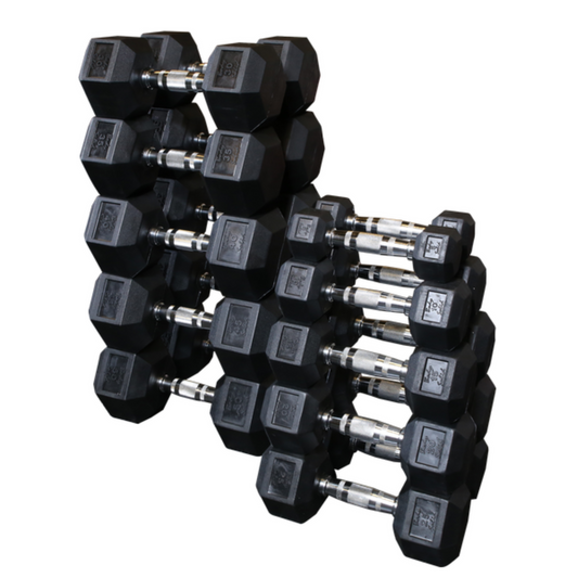 Body-Solid Rubber Coated Hex Dumbbell Sets